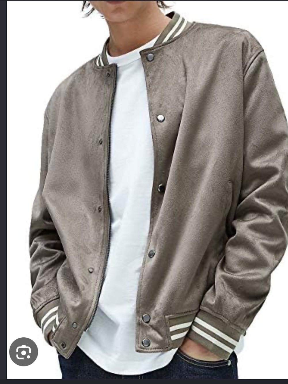 Zara Men’s Water-Repellent Faux Suede Bomber Jacket